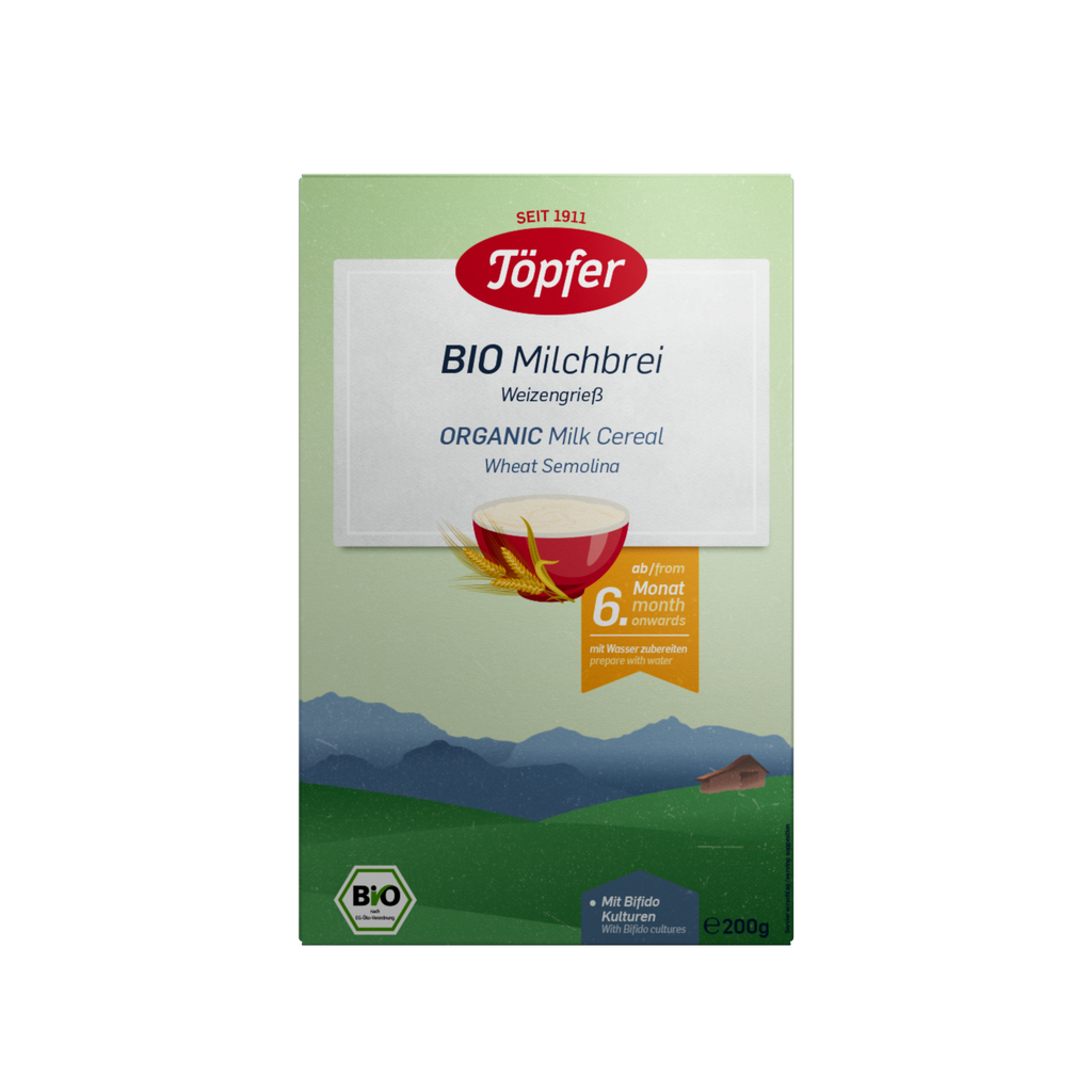 Töpfer Bio Milchbrei Weizengrieß