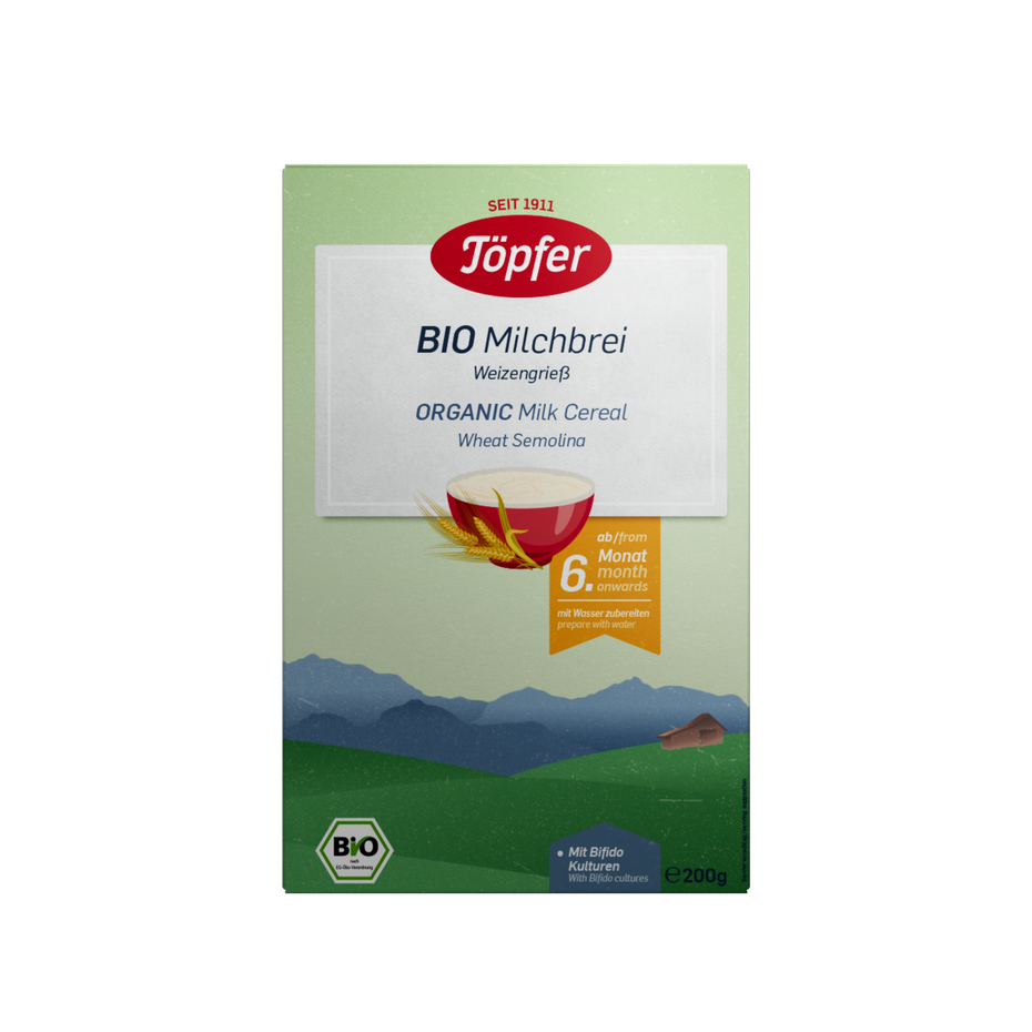 Töpfer Bio Milchbrei Weizengrieß