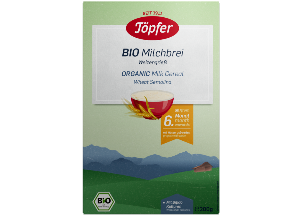 Töpfer Bio Milchbrei Weizengrieß