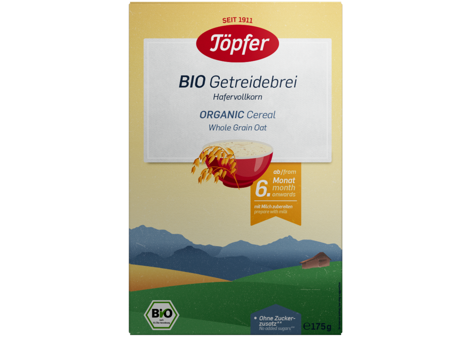 Töpfer Bio Getreidebrei Hafervollkorn
