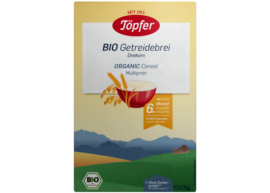 Töpfer Bio Getreidebrei Dreikorn