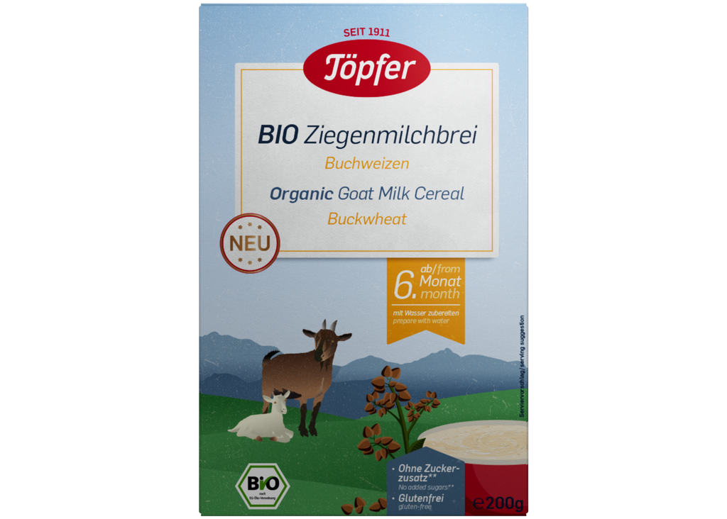 Töpfer organic goat milk cereal buckwheat