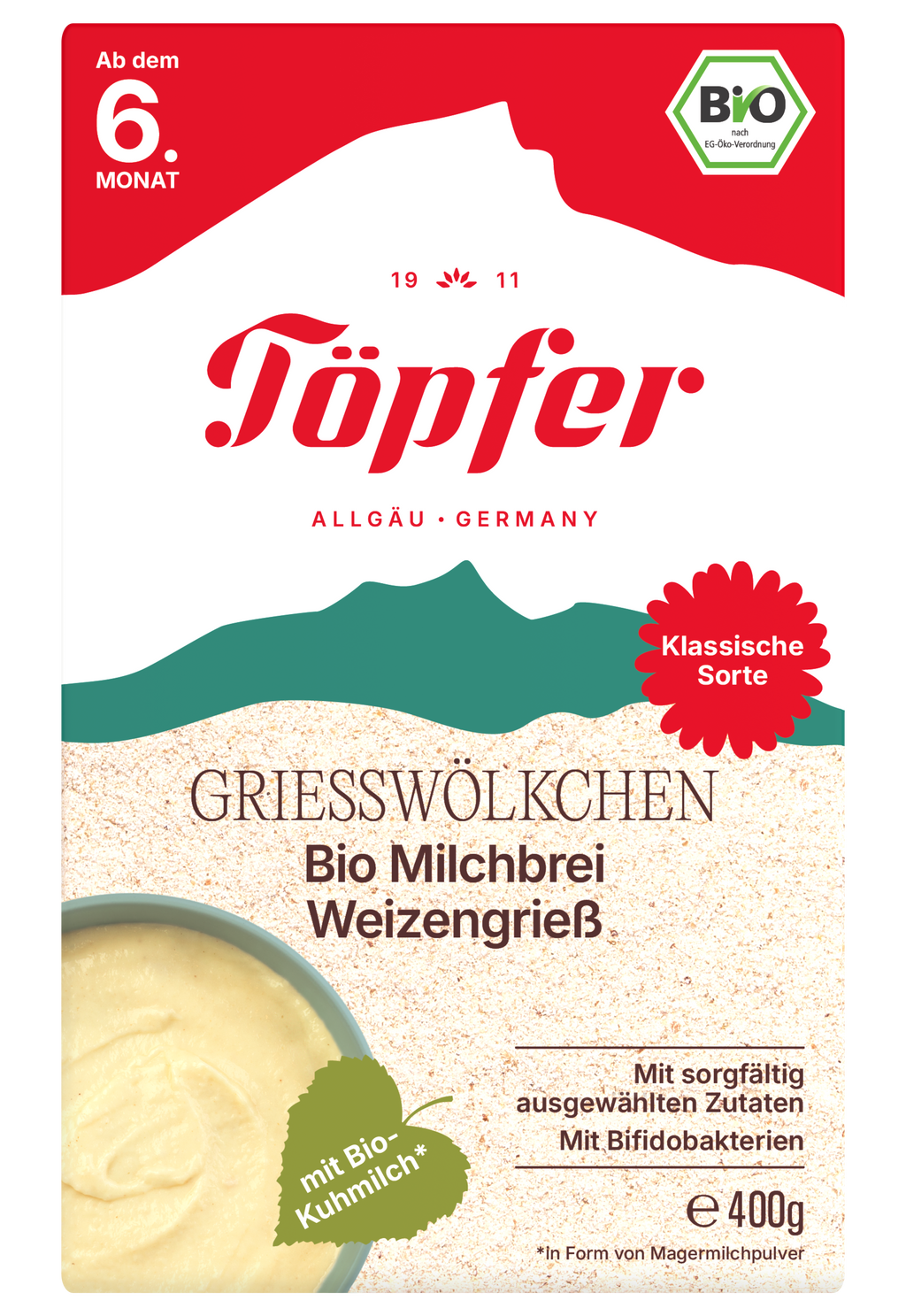 Grießwölkchen Töpfer Bio Milchbrei  Weizengrieß
