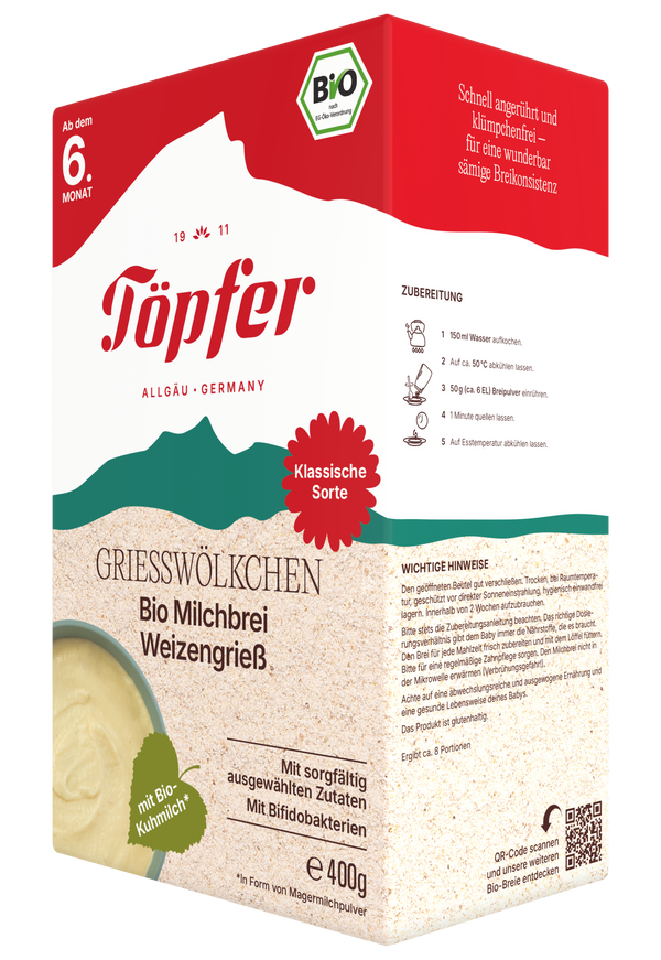Grießwölkchen Töpfer Organic Milk Cereal Wheat Semolina