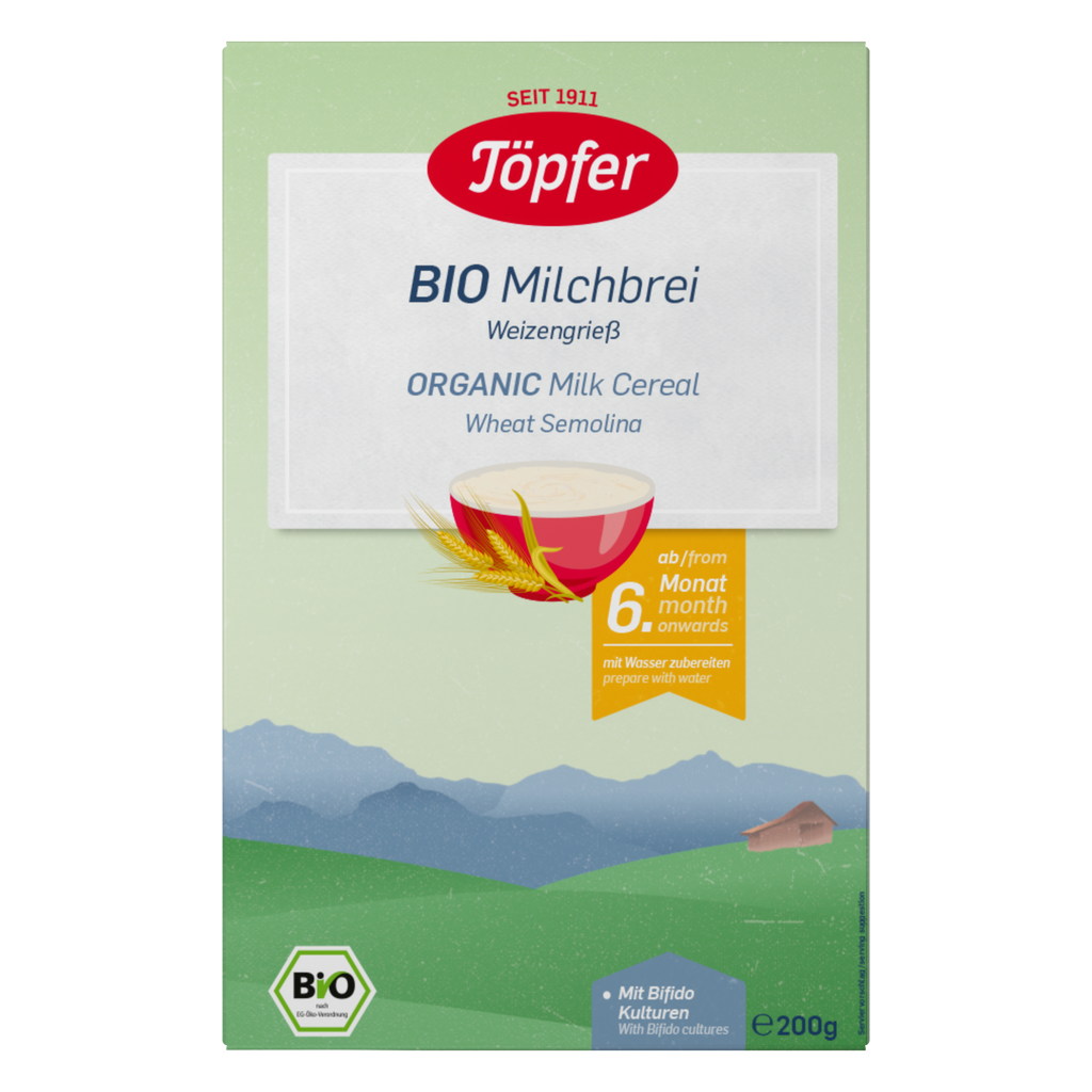 Töpfer Bio Milchbrei Weizengrieß